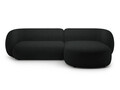 Coltar dreapta 3 locuri, Kate, Micadoni, 285x176x76 cm, tesatura boucle, negru