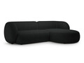 Coltar dreapta 3 locuri, Kate, Micadoni, 285x176x76 cm, tesatura boucle, negru