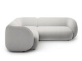 Coltar stanga 4 locuri, Kate, Micadoni, 252x220x76 cm, catifea, gri deschis