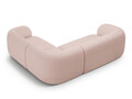 Coltar dreapta 4 locuri, Kate, Micadoni, 252x220x76 cm, tesatura boucle, roz pudra