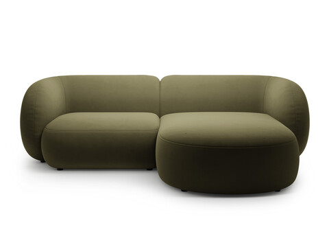 Coltar dreapta 2 locuri, Kate, Micadoni, 255x176x76 cm, catifea, verde