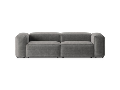 Canapea 3 locuri, Bergamo, Cosmopolitan Design, 264x108x70 cm, catifea chenille raiata, gri deschis