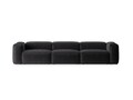 Canapea 4 locuri, Bergamo, Cosmopolitan Design, 364x108x70 cm, catifea chenille raiata, gri