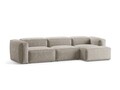 Coltar dreapta 4 locuri, Bergamo, Cosmopolitan Design, 344x152x70 cm, catifea chenille raiata, ivoriu