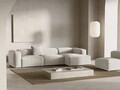 Coltar dreapta 4 locuri, Bergamo, Cosmopolitan Design, 344x152x70 cm, catifea chenille raiata, ivoriu