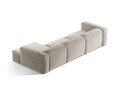 Coltar dreapta 4 locuri, Bergamo, Cosmopolitan Design, 344x152x70 cm, catifea chenille raiata, ivoriu