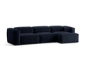 Coltar dreapta 4 locuri, Bergamo, Cosmopolitan Design, 344x152x70 cm, catifea chenille raiata, albastru navy