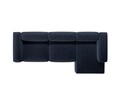 Coltar dreapta 4 locuri, Bergamo, Cosmopolitan Design, 344x152x70 cm, catifea chenille raiata, albastru navy