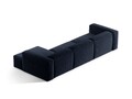 Coltar dreapta 4 locuri, Bergamo, Cosmopolitan Design, 344x152x70 cm, catifea chenille raiata, albastru navy