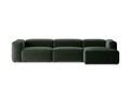 Coltar dreapta 4 locuri, Bergamo, Cosmopolitan Design, 344x152x70 cm, tesatura structurata, verde muschi