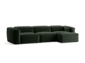 Coltar dreapta 4 locuri, Bergamo, Cosmopolitan Design, 344x152x70 cm, tesatura structurata, verde muschi