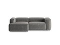 Coltar stanga 2 locuri, Bergamo, Cosmopolitan Design, 244x152x70 cm, catifea chenille raiata, gri deschis