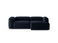 Coltar dreapta 2 locuri, Bergamo, Cosmopolitan Design, 244x152x70 cm, catifea chenille raiata, albastru navy