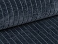 Coltar dreapta 2 locuri, Bergamo, Cosmopolitan Design, 244x152x70 cm, catifea chenille raiata, albastru navy