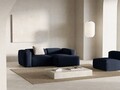 Coltar dreapta 2 locuri, Bergamo, Cosmopolitan Design, 244x152x70 cm, catifea chenille raiata, albastru navy