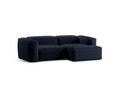 Coltar dreapta 2 locuri, Bergamo, Cosmopolitan Design, 244x152x70 cm, catifea chenille raiata, albastru navy