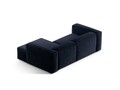 Coltar dreapta 2 locuri, Bergamo, Cosmopolitan Design, 244x152x70 cm, catifea chenille raiata, albastru navy