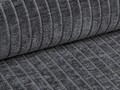 Coltar dreapta 2 locuri, Bergamo, Cosmopolitan Design, 244x152x70 cm, catifea chenille raiata, gri