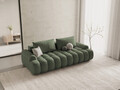 Canapea extensibila 4 locuri, Linz, Cosmopolitan Design, 250x100x84 cm, tesatura structurata, verde oliv inchis