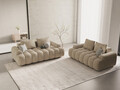 Canapea 2 locuri, Linz, Cosmopolitan Design, 175x100x84 cm, catifea, bej deschis