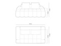 Canapea 2 locuri, Linz, Cosmopolitan Design, 175x100x84 cm, catifea, bej deschis