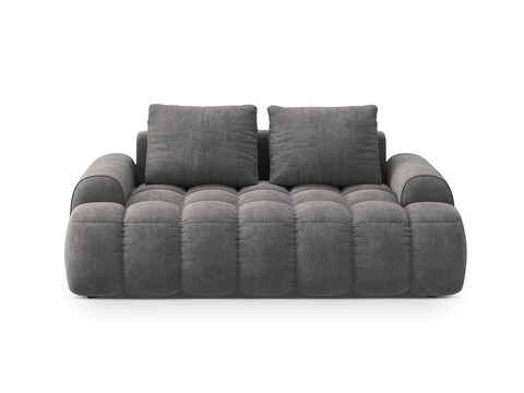 Canapea 2 locuri, Linz, Cosmopolitan Design, 175x100x84 cm, catifea, gri