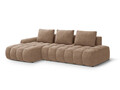 Coltar extensibil stanga 3 locuri, Linz, Cosmopolitan Design, 275x142x84 cm, cotiera dreapta, catifea, bej inchis