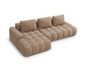 Coltar extensibil stanga 3 locuri, Linz, Cosmopolitan Design, 275x142x84 cm, cotiera dreapta, catifea, bej inchis