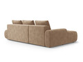 Coltar extensibil stanga 3 locuri, Linz, Cosmopolitan Design, 275x142x84 cm, cotiera dreapta, catifea, bej inchis