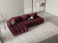Coltar extensibil stanga 3 locuri, Linz, Cosmopolitan Design, 275x142x84 cm, cotiera dreapta, tesatura structurata, bordo