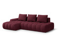 Coltar extensibil stanga 3 locuri, Linz, Cosmopolitan Design, 275x142x84 cm, cotiera dreapta, tesatura structurata, bordo