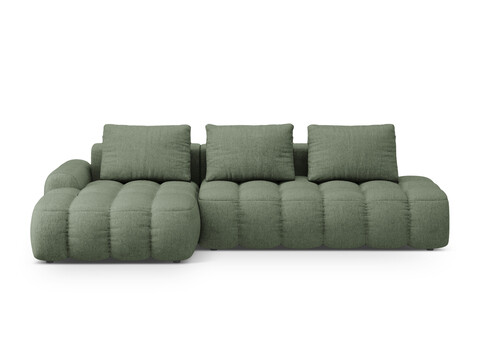 Coltar extensibil stanga 3 locuri, Linz, Cosmopolitan Design, 275x142x84 cm, cotiera dreapta, tesatura structurata, verde oliv inchis