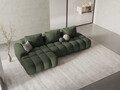 Coltar extensibil stanga 3 locuri, Linz, Cosmopolitan Design, 275x142x84 cm, cotiera dreapta, tesatura structurata, verde oliv inchis