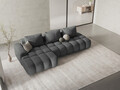 Coltar extensibil stanga 3 locuri, Linz, Cosmopolitan Design, 275x142x84 cm, cotiera dreapta, tesatura structurata, gri