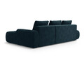 Coltar extensibil dreapta 3 locuri, Linz, Cosmopolitan Design, 275x142x84 cm, cotiera stanga, catifea, albastru petrol inchis
