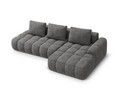Coltar extensibil dreapta 3 locuri, Linz, Cosmopolitan Design, 275x142x84 cm, cotiera stanga, catifea, gri