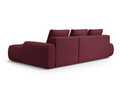 Coltar extensibil dreapta 3 locuri, Linz, Cosmopolitan Design, 275x142x84 cm, cotiera stanga, tesatura structurata, bordo