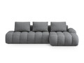 Coltar extensibil dreapta 3 locuri, Linz, Cosmopolitan Design, 275x142x84 cm, cotiera stanga, tesatura structurata, gri