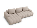 Coltar extensibil stanga 3 locuri, Linz, Cosmopolitan Design, 275x142x84 cm, tesatura structurata, bej sand