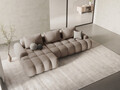 Coltar extensibil stanga 3 locuri, Linz, Cosmopolitan Design, 275x142x84 cm, tesatura structurata, bej sand