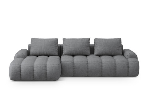 Coltar extensibil stanga 3 locuri, Linz, Cosmopolitan Design, 275x142x84 cm, tesatura structurata, gri