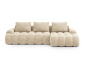 Coltar extensibil dreapta 3 locuri, Linz, Cosmopolitan Design, 275x142x84 cm, catifea, bej deschis