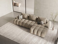Coltar extensibil dreapta 3 locuri, Linz, Cosmopolitan Design, 275x142x84 cm, catifea, bej deschis