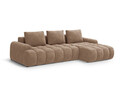 Coltar extensibil dreapta 3 locuri, Linz, Cosmopolitan Design, 275x142x84 cm, catifea, bej inchis