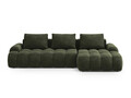 Coltar extensibil dreapta 3 locuri, Linz, Cosmopolitan Design, 275x142x84 cm, catifea, verde