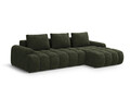 Coltar extensibil dreapta 3 locuri, Linz, Cosmopolitan Design, 275x142x84 cm, catifea, verde