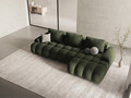 Coltar extensibil dreapta 3 locuri, Linz, Cosmopolitan Design, 275x142x84 cm, catifea, verde