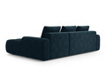 Coltar extensibil dreapta 3 locuri, Linz, Cosmopolitan Design, 275x142x84 cm, catifea, albastru petrol inchis
