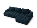 Coltar extensibil dreapta 3 locuri, Linz, Cosmopolitan Design, 275x142x84 cm, catifea, albastru petrol inchis