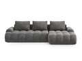 Coltar extensibil dreapta 3 locuri, Linz, Cosmopolitan Design, 275x142x84 cm, catifea, gri